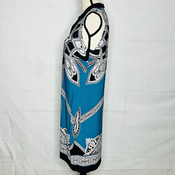 Saint Tropez West Sleeveless Collared Jersey Shift Dress Size 8 V-Neck Stretch - Picture 4 of 9